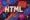 Ilustrasi penuh warna bergaya Gen Z yang menampilkan tulisan besar 'HTML' dengan elemen visual seperti ikon browser, simbol kode, bintang, petir, dan elemen antarmuka web yang dinamis dalam rasio 16:9