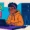 A modern, eye-catching digital illustration in Gen Z style showing a teenager in an orange hoodie working on a laptop connected to a personal server tower, with glowing cables and minimal futuristic elements.